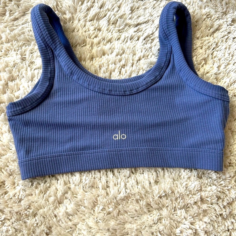 Alo Wellness Sports Bra Size Medium Purple/Blue